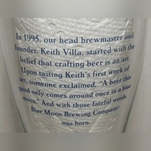 NWT | Blue Moon | 20 Years Anniversary Brewing Company Pint Beer Glass Souvenir - Picture 11 of 12